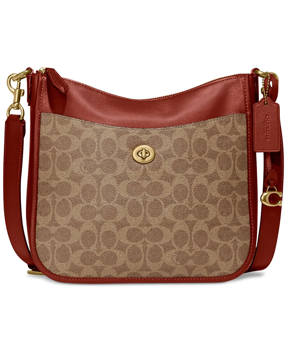 COACH Branded Coated Canvas Chaise Shoulder Bag Multi