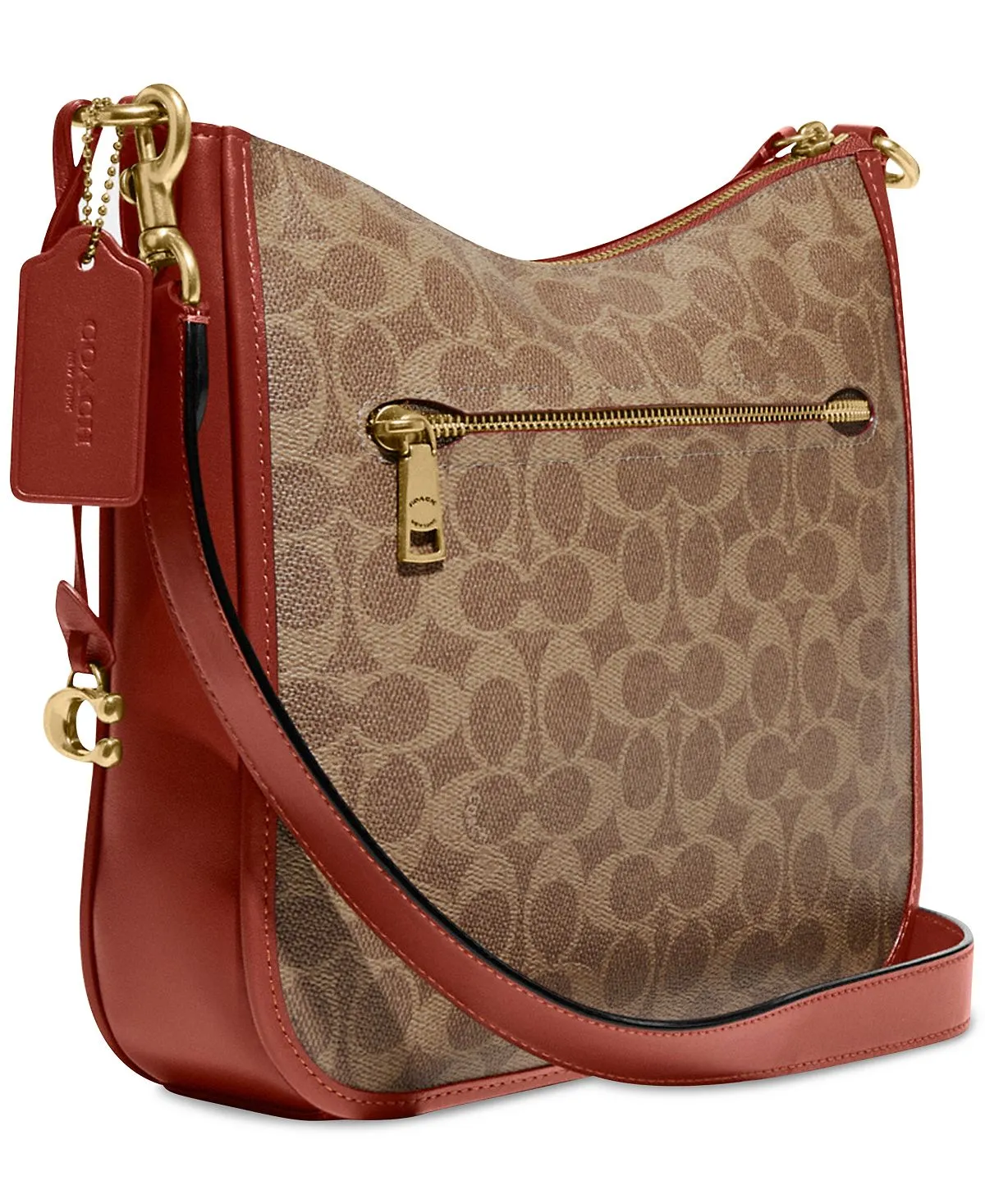 COACH Branded Coated Canvas Chaise Shoulder Bag Multi