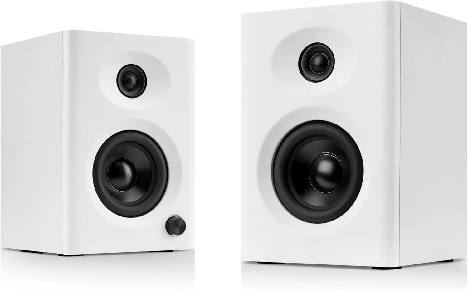 Computer Speakers for Desktop PC with Detailed Mellow Treble & Deep Bass, 60W Max Output, Compact Bookshelf Speaker for Home Office Laptop, Gaming, Audio Books, White Pair