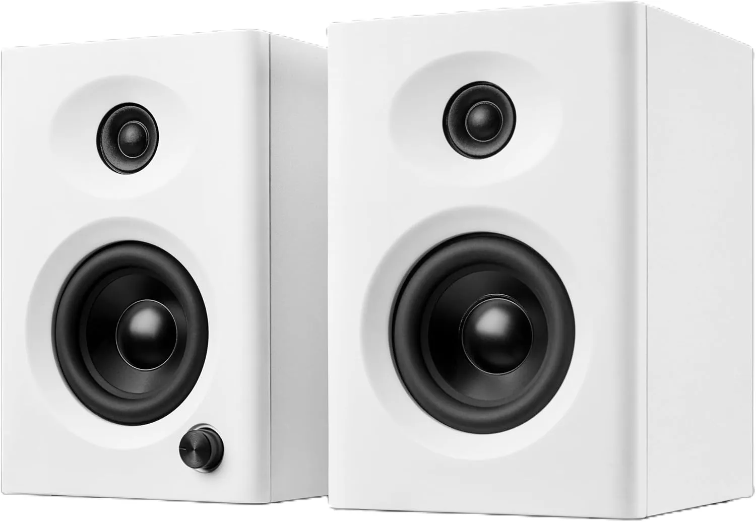 Computer Speakers for Desktop PC with Detailed Mellow Treble & Deep Bass, 60W Max Output, Compact Bookshelf Speaker for Home Office Laptop, Gaming, Audio Books, White Pair
