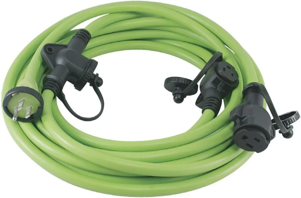 Conntek PNG-2105B Multi Inline Outlet Extention Cord, 5'   10'   10', with Protective Caps