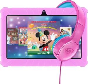 Contixo 7 Kids Tablet Bundle - Learning Tablet and Headphones for Kids, Includes 50  Disney Storybooks (Value $200), 7-inch HD, Ages 3-7, Parental Control, Android 11, 32GB, WiFi - Pink