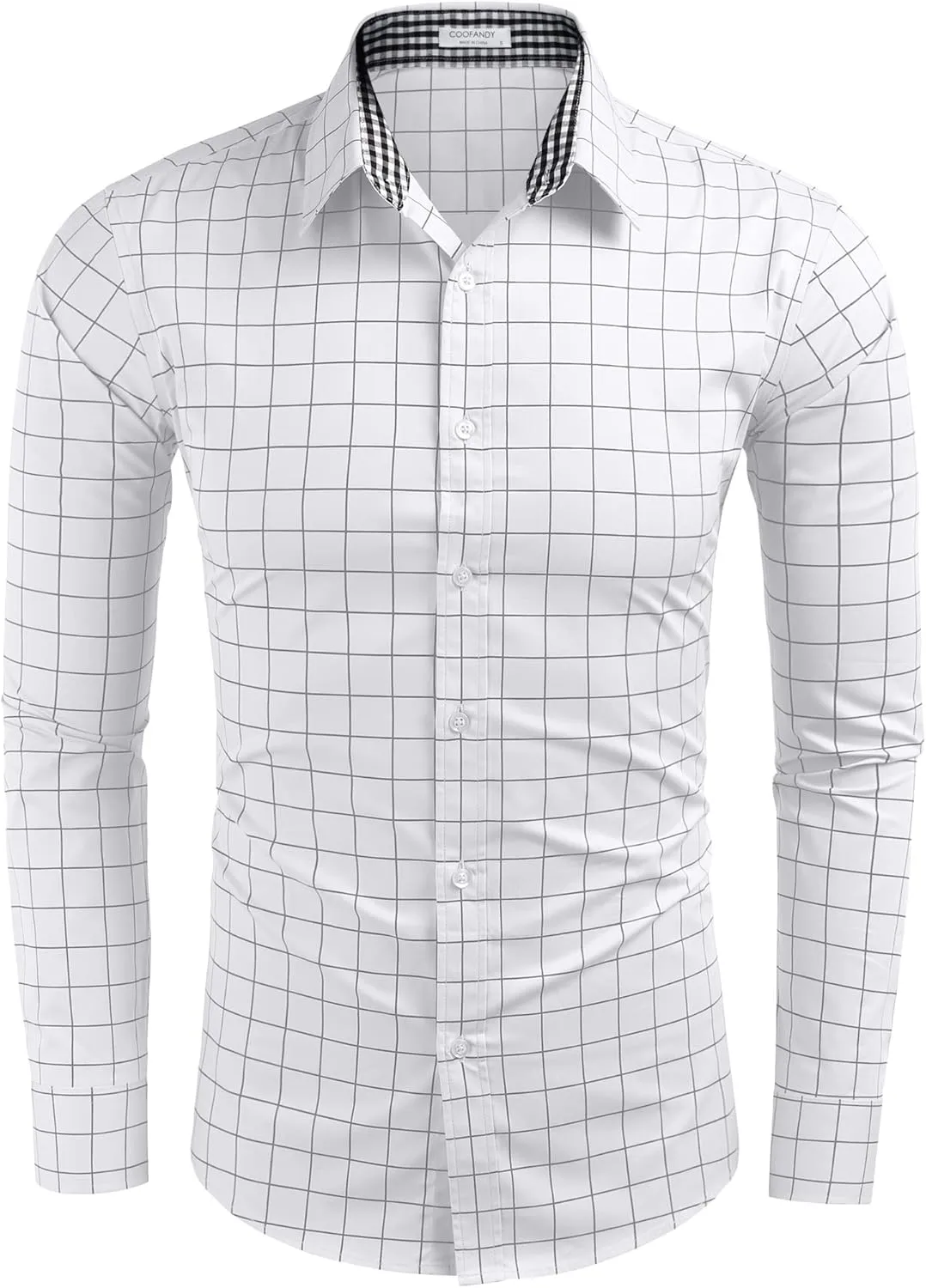 COOFANDY Men's Business Dress Shirt Long Sleeve Slim Fit Casual Button Down Shirt