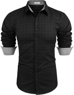 COOFANDY Men's Business Dress Shirt Long Sleeve Slim Fit Casual Button Down Shirt