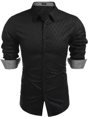 COOFANDY Men's Business Dress Shirt Long Sleeve Slim Fit Casual Button Down Shirt