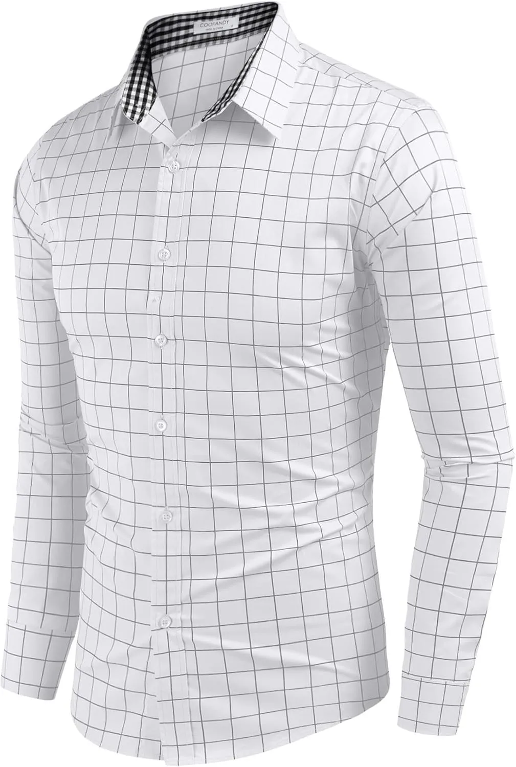 COOFANDY Men's Business Dress Shirt Long Sleeve Slim Fit Casual Button Down Shirt