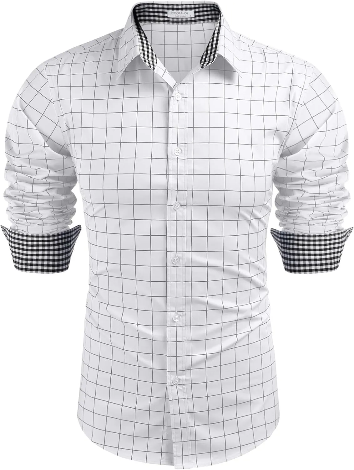 COOFANDY Men's Business Dress Shirt Long Sleeve Slim Fit Casual Button Down Shirt
