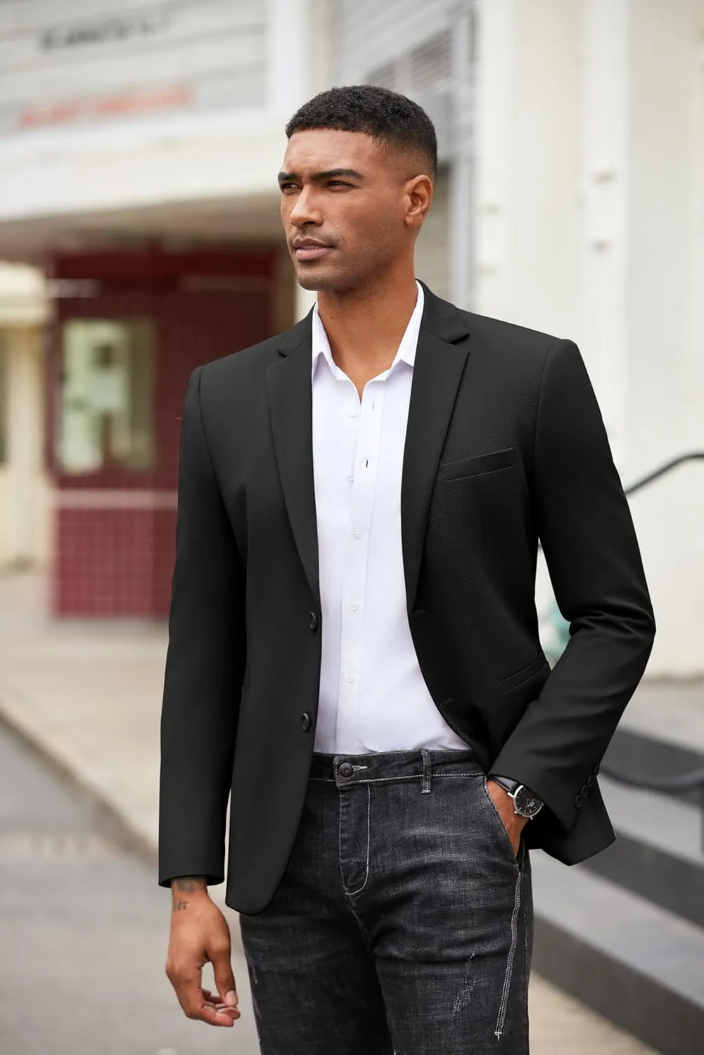 COOFANDY Men's Casual Blazer Slim Fit Suit Jackets Two Button Lightweight Knit Sport Coat