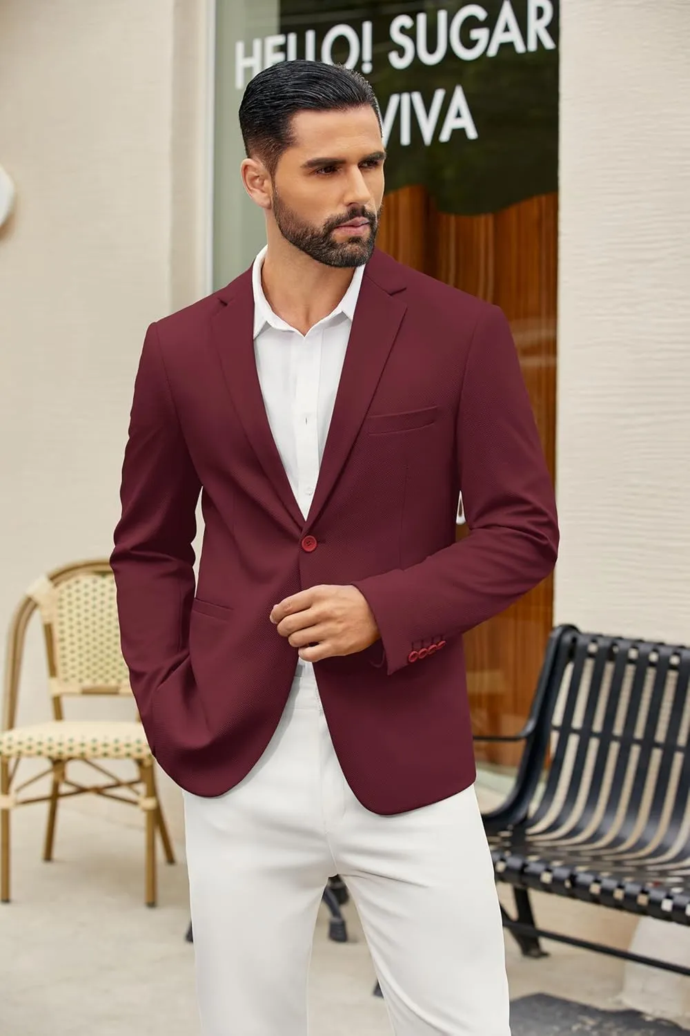 COOFANDY Men's Casual Blazer Slim Fit Suit Jackets Two Button Lightweight Knit Sport Coat