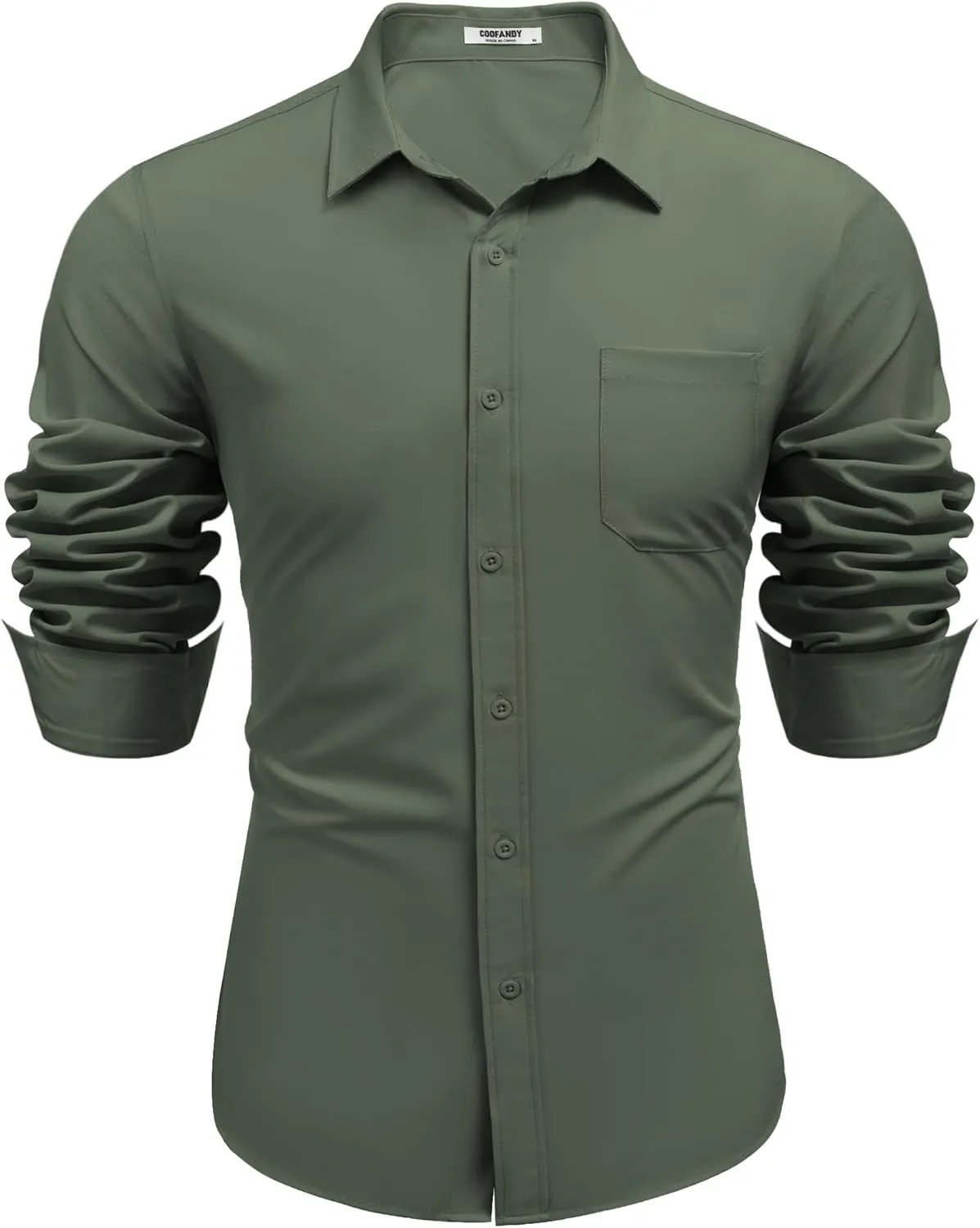COOFANDY Mens Dress Shirts Long Sleeve Wrinkle Free Shirt Textured Business Casual Button Down Shirt
