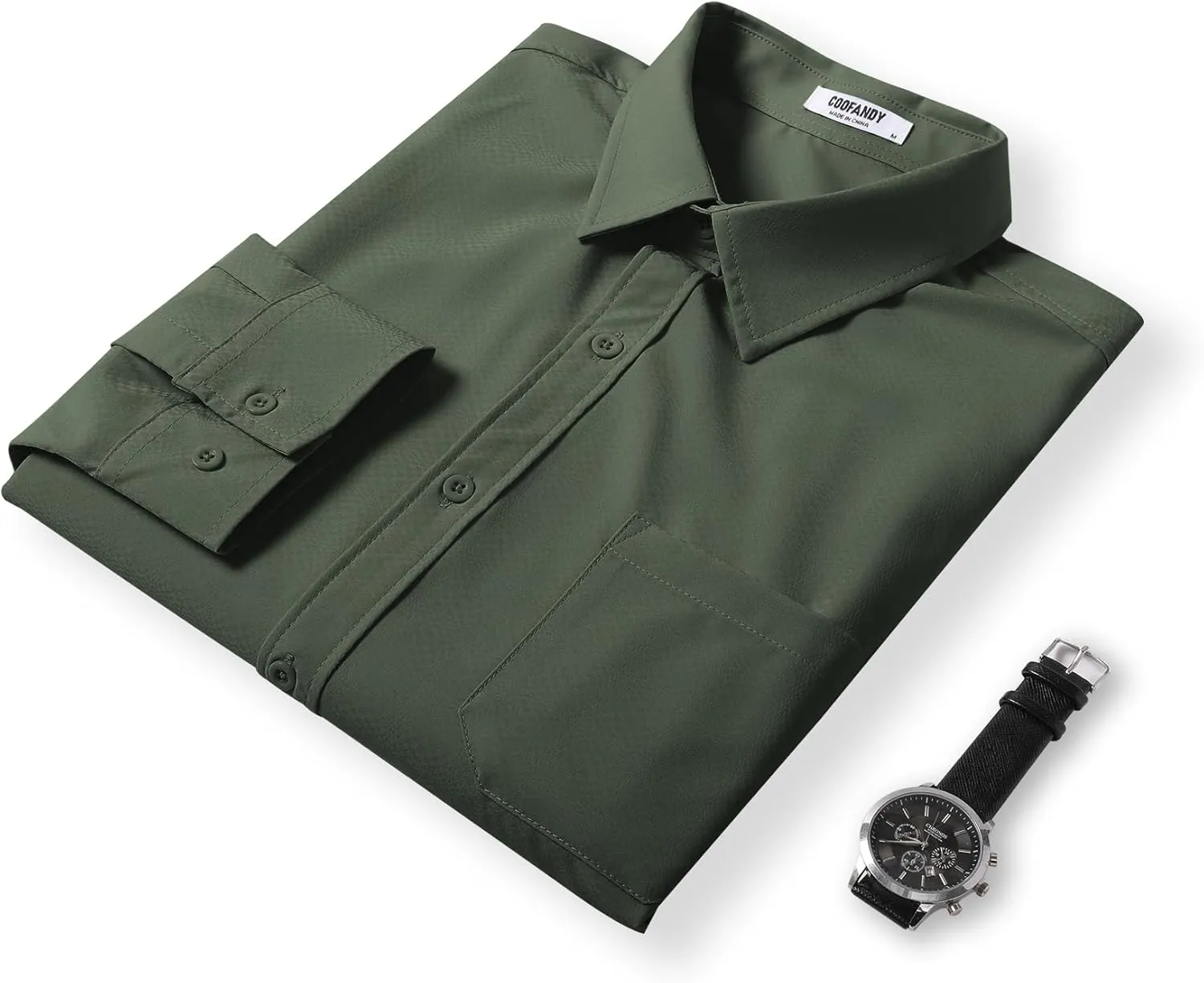 COOFANDY Mens Dress Shirts Long Sleeve Wrinkle Free Shirt Textured Business Casual Button Down Shirt