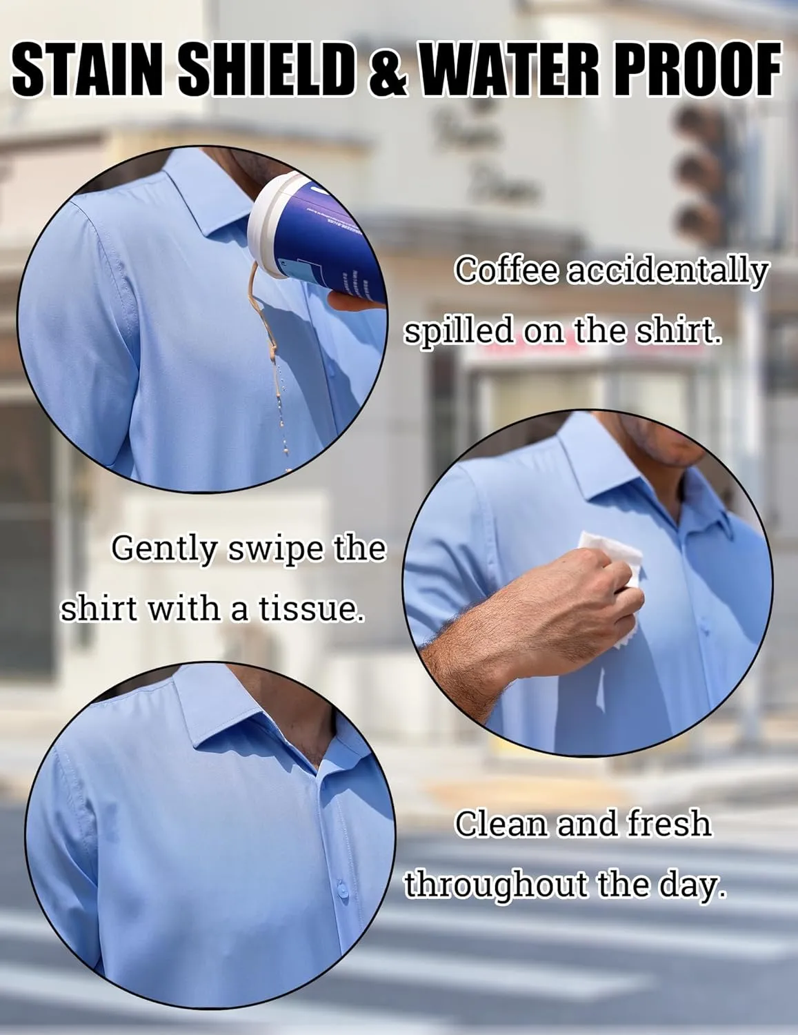 COOFANDY Mens Dress Shirts Short Sleeve Regular Fit Lightweight Untucked Button Down Shirt