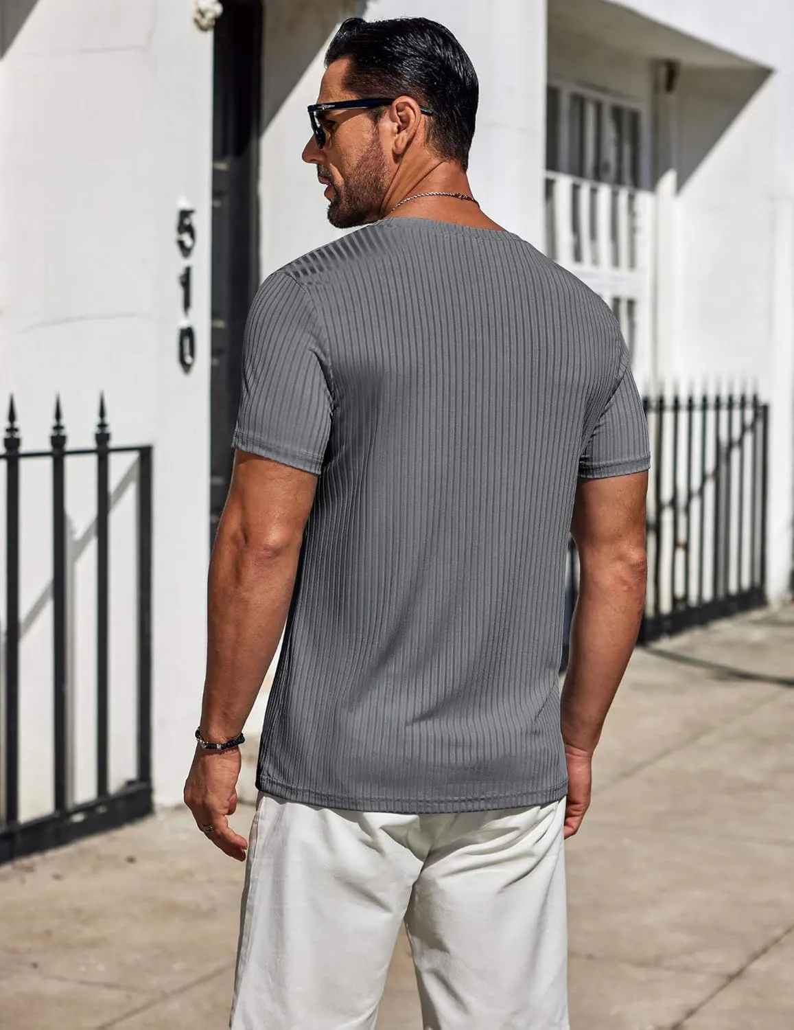 COOFANDY Mens T-Shirts Short Sleeve Plain Tshirts Casual Crew Neck Basic T Shirt Soft Cooling Fitted Stretch Tee Shirts