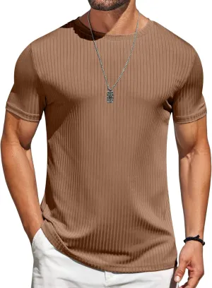 COOFANDY Mens T-Shirts Short Sleeve Plain Tshirts Casual Crew Neck Basic T Shirt Soft Cooling Fitted Stretch Tee Shirts
