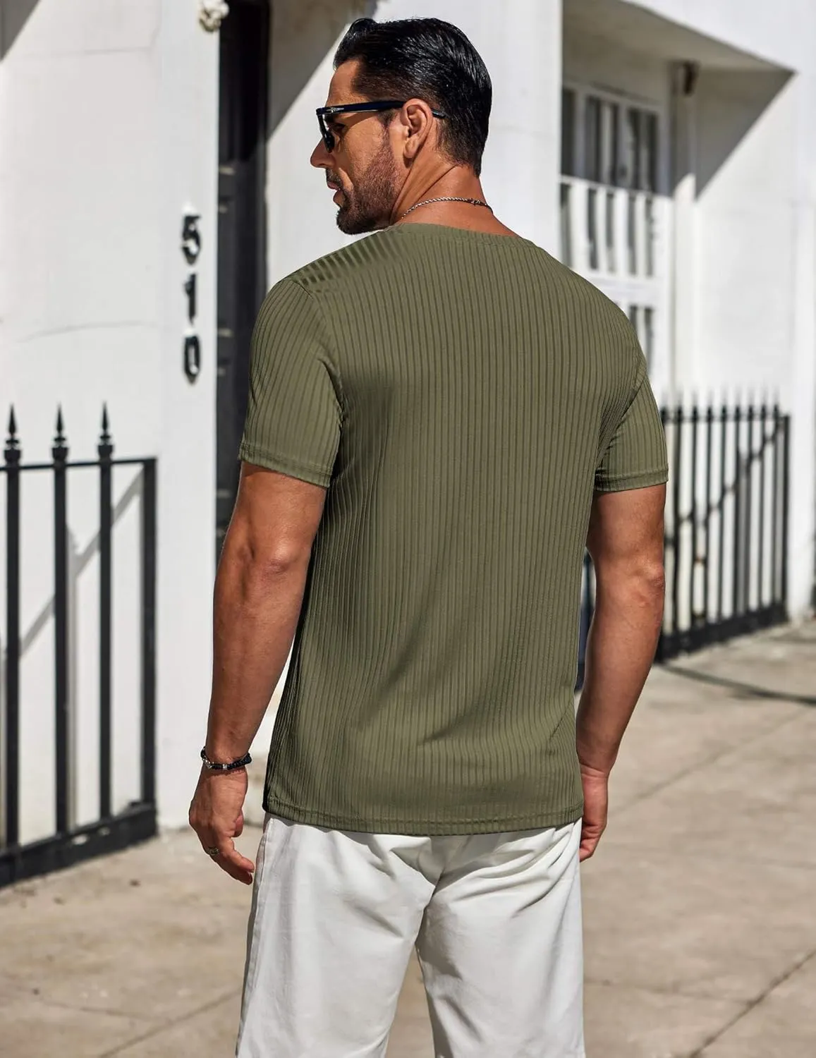 COOFANDY Mens T-Shirts Short Sleeve Plain Tshirts Casual Crew Neck Basic T Shirt Soft Cooling Fitted Stretch Tee Shirts