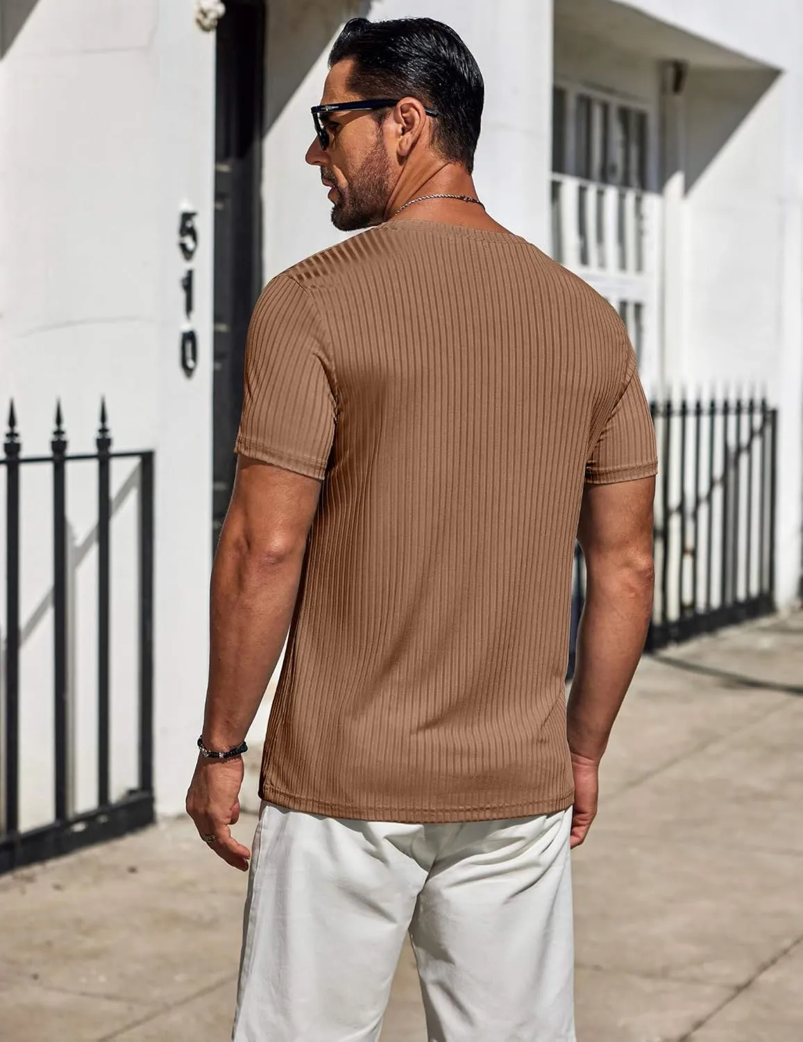 COOFANDY Mens T-Shirts Short Sleeve Plain Tshirts Casual Crew Neck Basic T Shirt Soft Cooling Fitted Stretch Tee Shirts