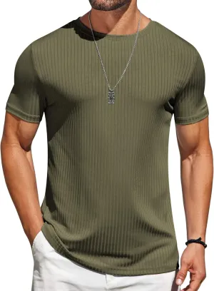 COOFANDY Mens T-Shirts Short Sleeve Plain Tshirts Casual Crew Neck Basic T Shirt Soft Cooling Fitted Stretch Tee Shirts
