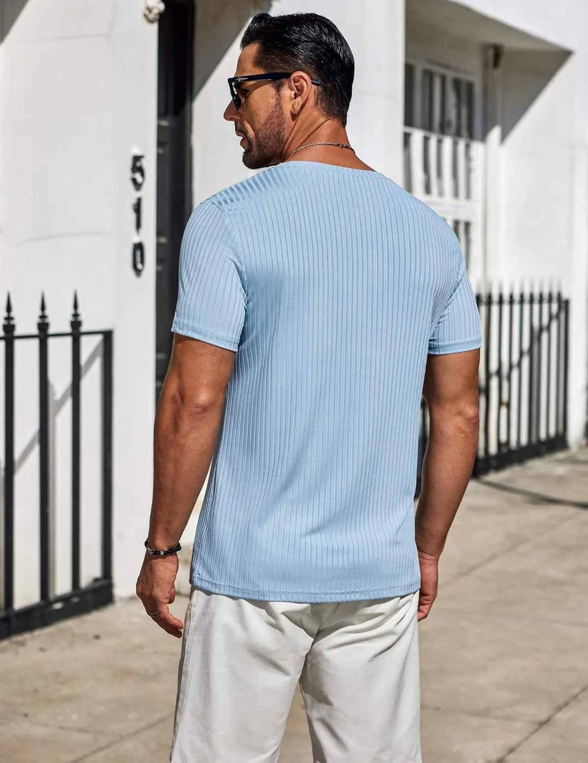 COOFANDY Mens T-Shirts Short Sleeve Plain Tshirts Casual Crew Neck Basic T Shirt Soft Cooling Fitted Stretch Tee Shirts