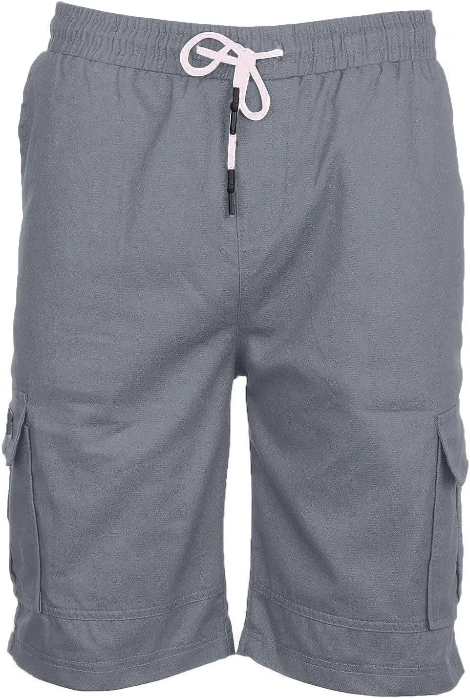 Cotton Men's Cargo Shorts Casual Drawstring Waist Side Pockets Mid Length Relaxed Comfortable Summer Beachwear