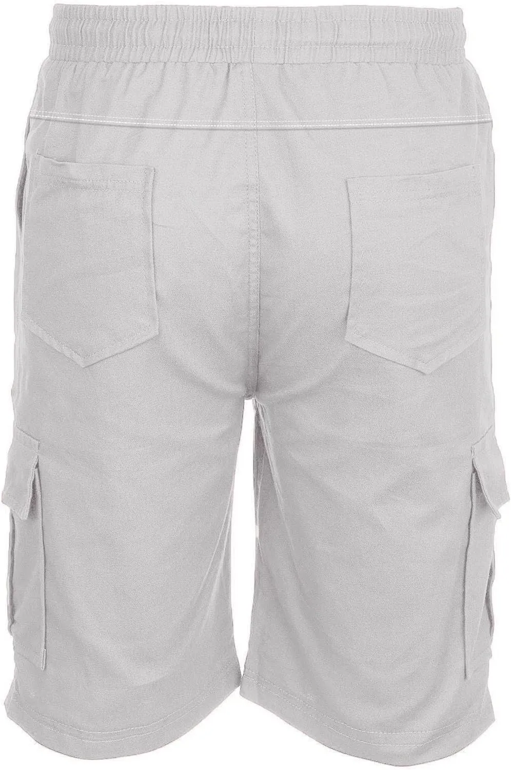 Cotton Men's Cargo Shorts Casual Drawstring Waist Side Pockets Mid Length Relaxed Comfortable Summer Beachwear