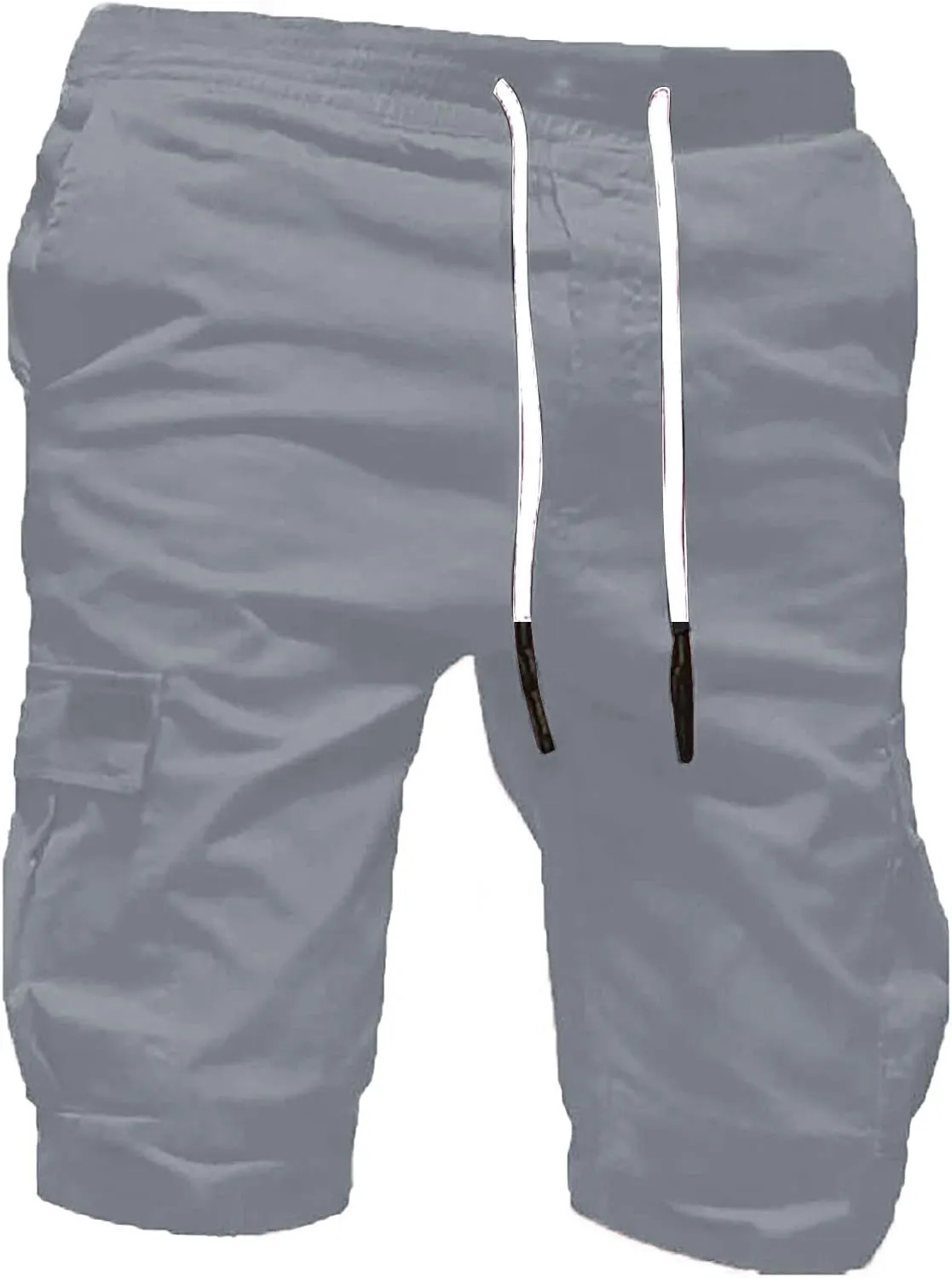 Cotton Men's Cargo Shorts Casual Drawstring Waist Side Pockets Mid Length Relaxed Comfortable Summer Beachwear