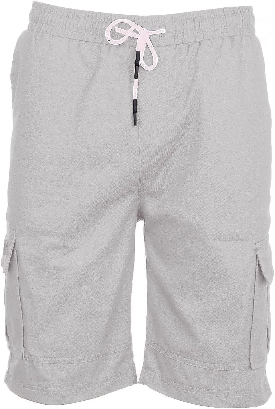Cotton Men's Cargo Shorts Casual Drawstring Waist Side Pockets Mid Length Relaxed Comfortable Summer Beachwear