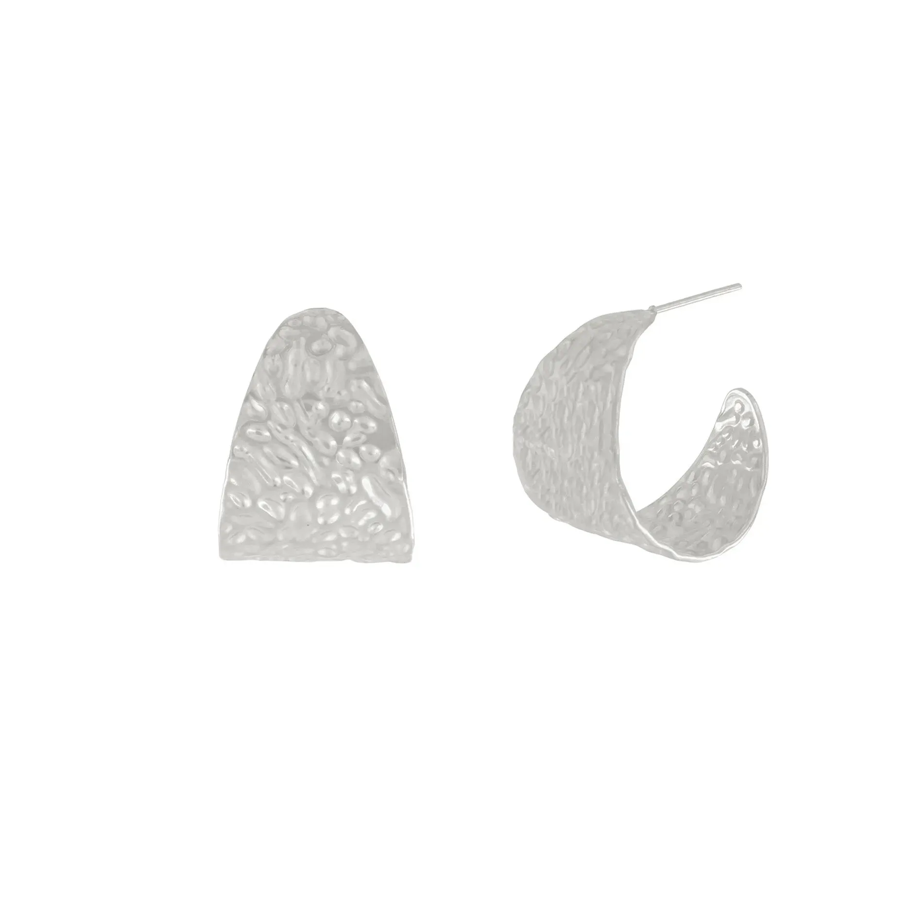 Courage Waterproof Irregular Statement Hoop Earring Silver Plating