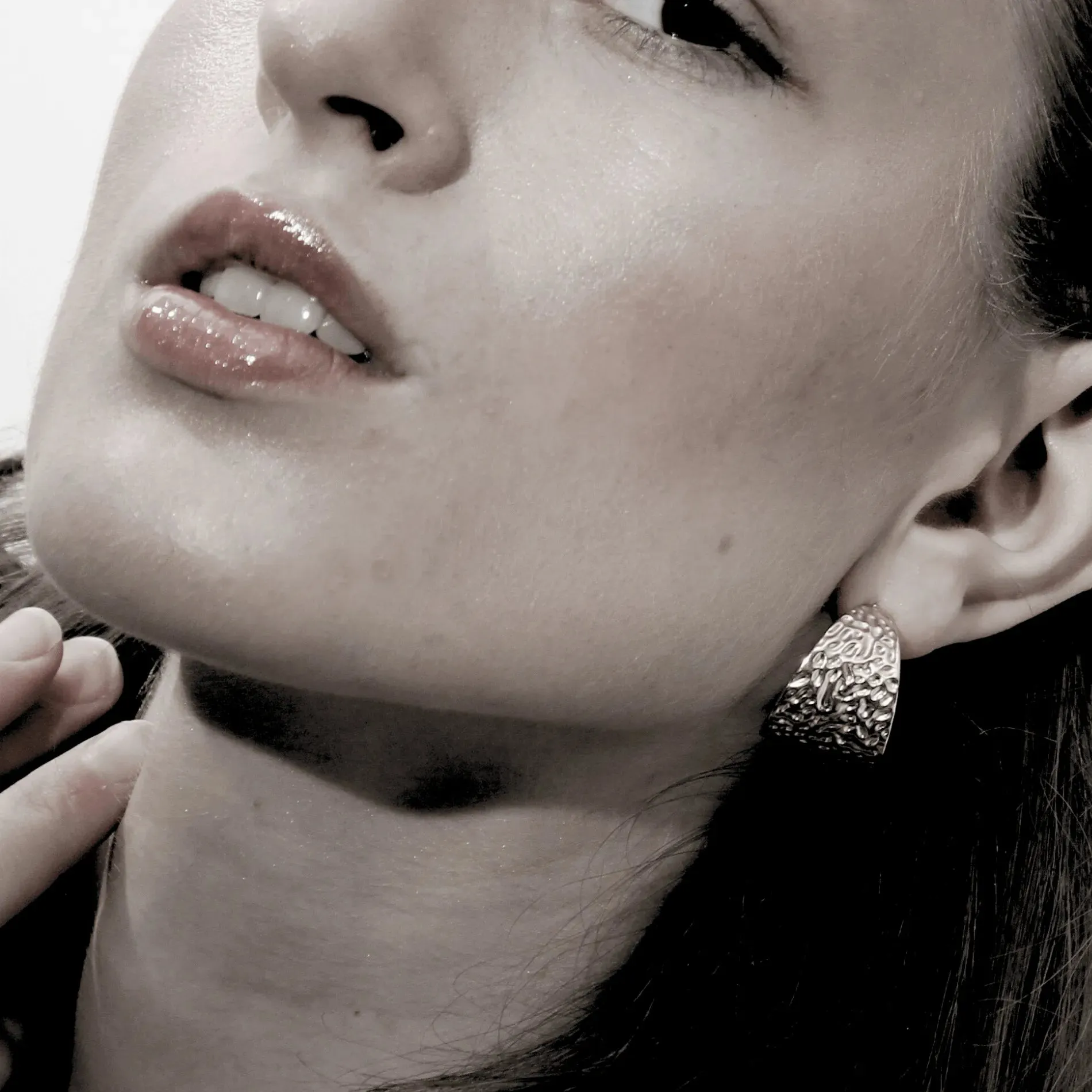 Courage Waterproof Irregular Statement Hoop Earring Silver Plating