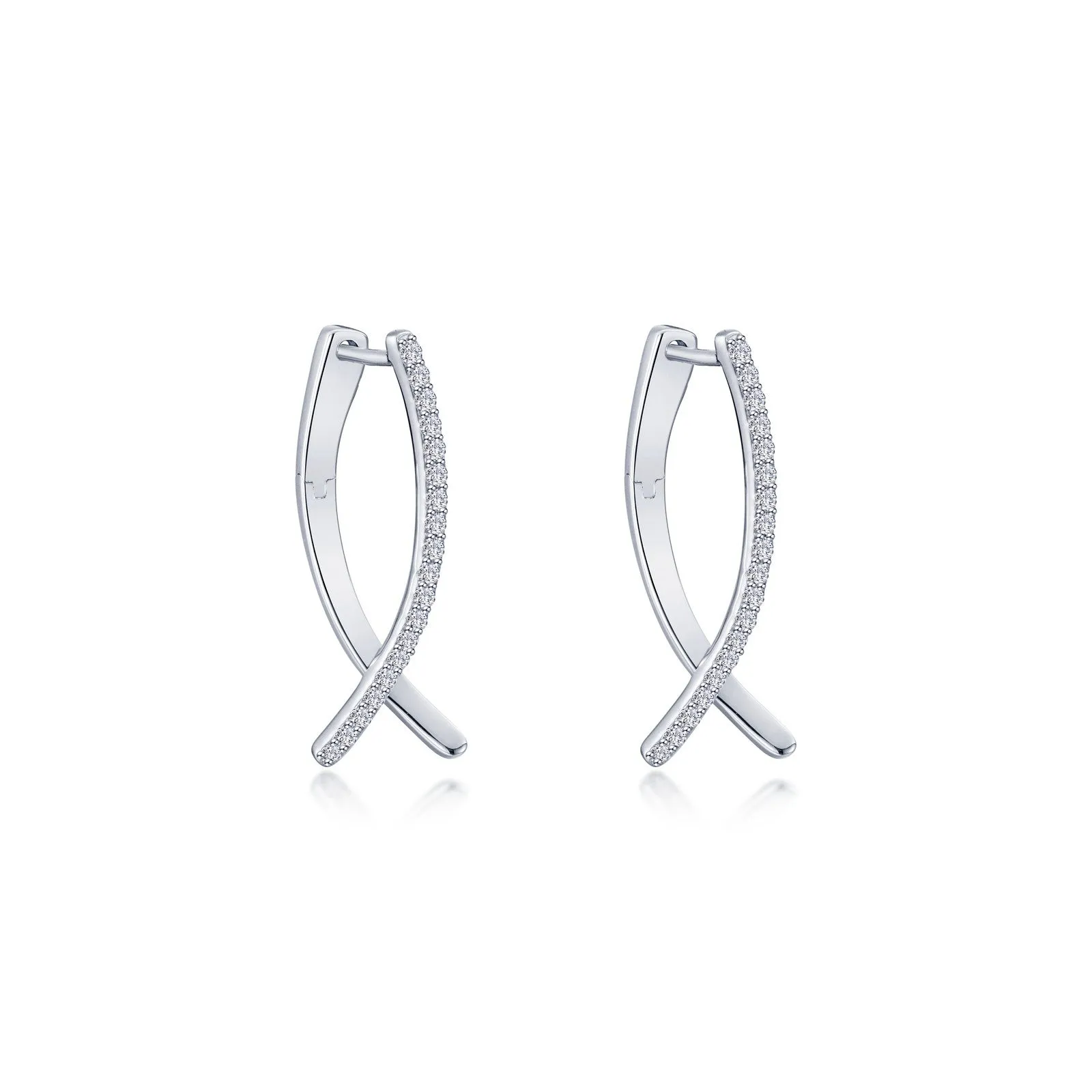 Crossover Oval Hoop Earrings E0600CLP00