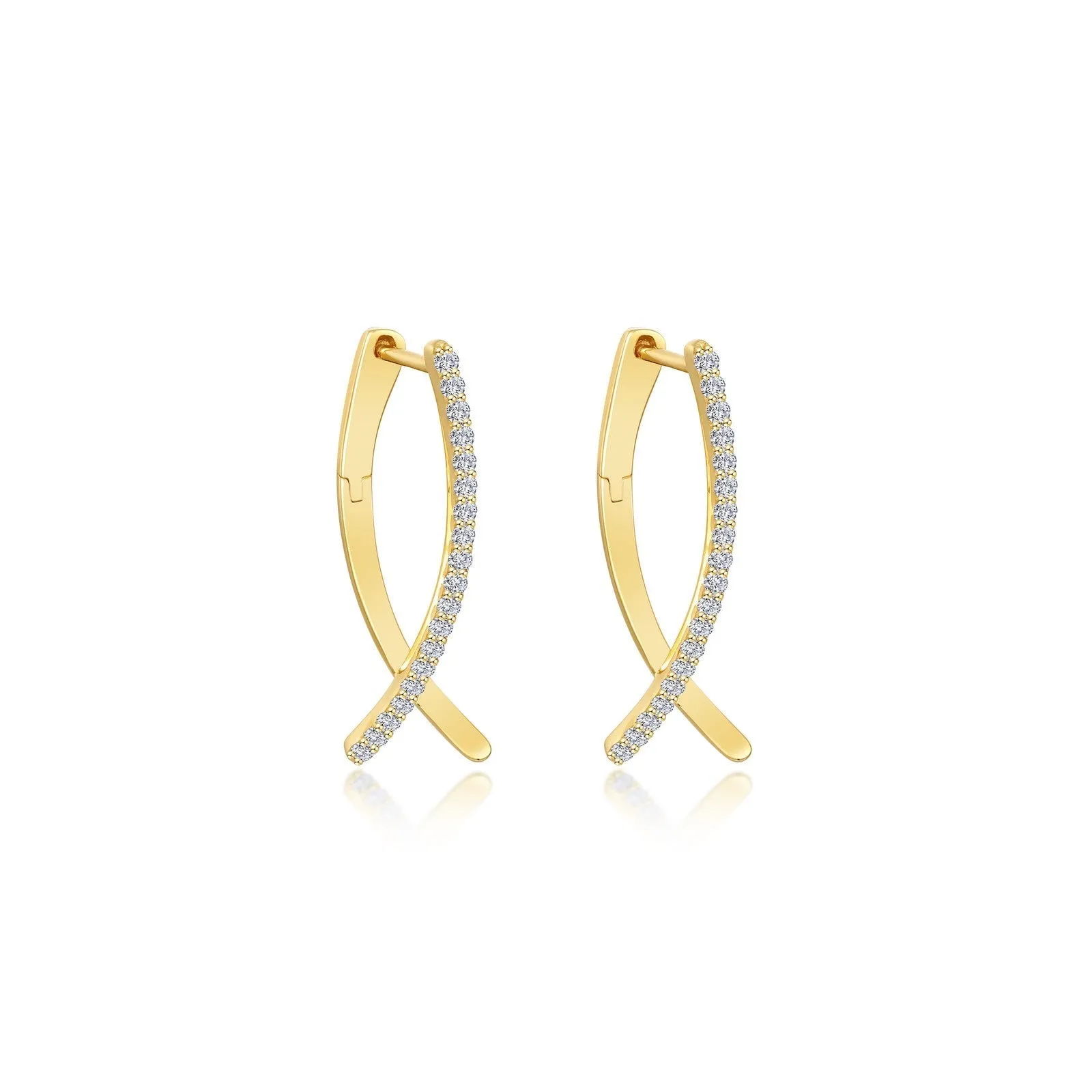 Crossover Oval Hoop Earrings E0600CLP00