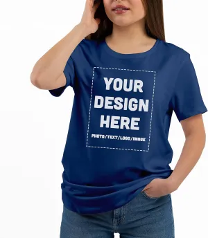 Custom Women's Shirt Design Your Own Ladies Fit T-Shirt - Add Print Text or Image Personalized Soft Cotton Front & Back