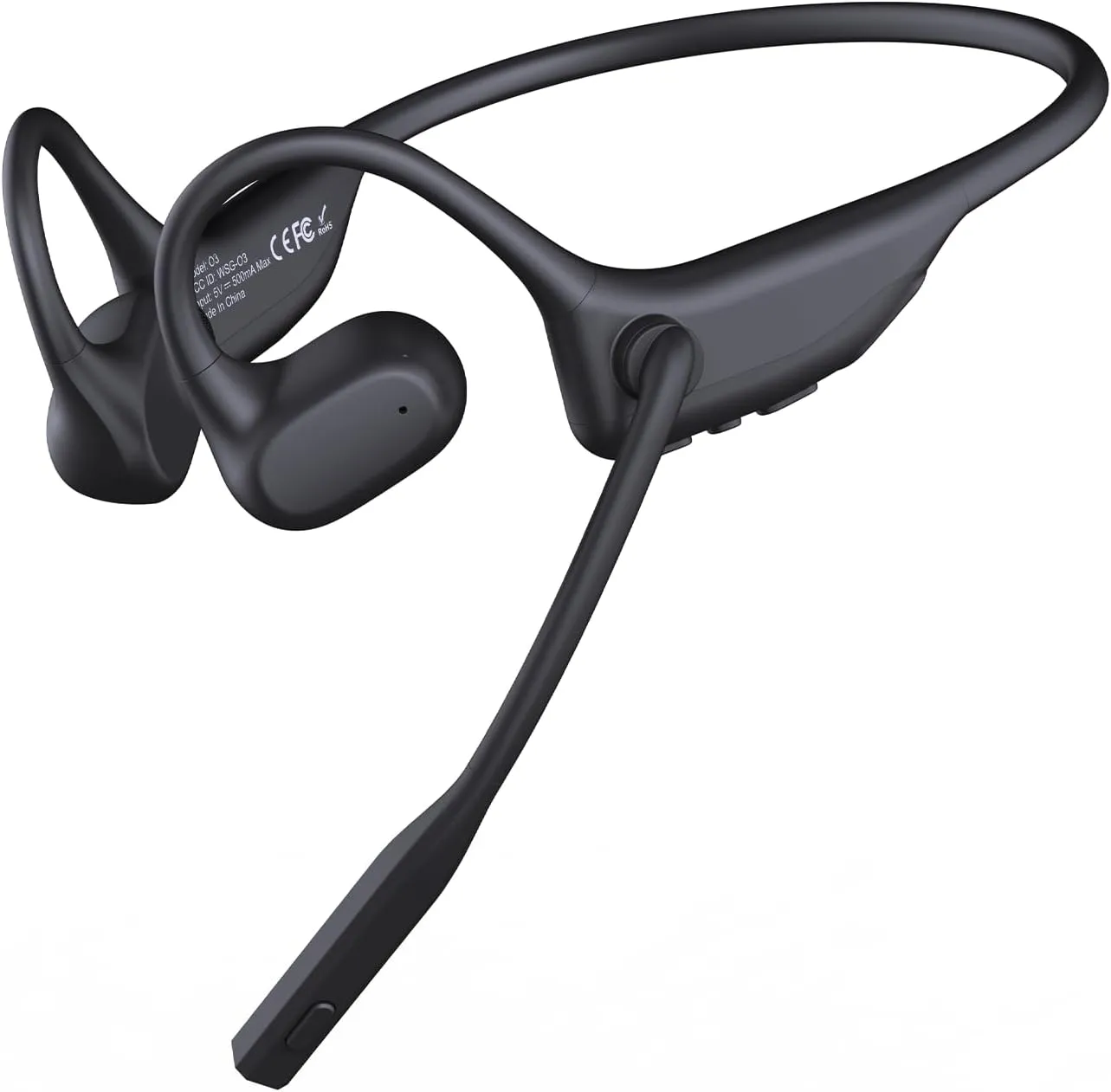 CXK Open Ear Headphones with Mic, Bluetooth Headset with AI Noise Cancellation Microphone Air Conduction Headphones Bluetooth 5.3 Wireless Headset with Mic for Work Call Meeting Driving