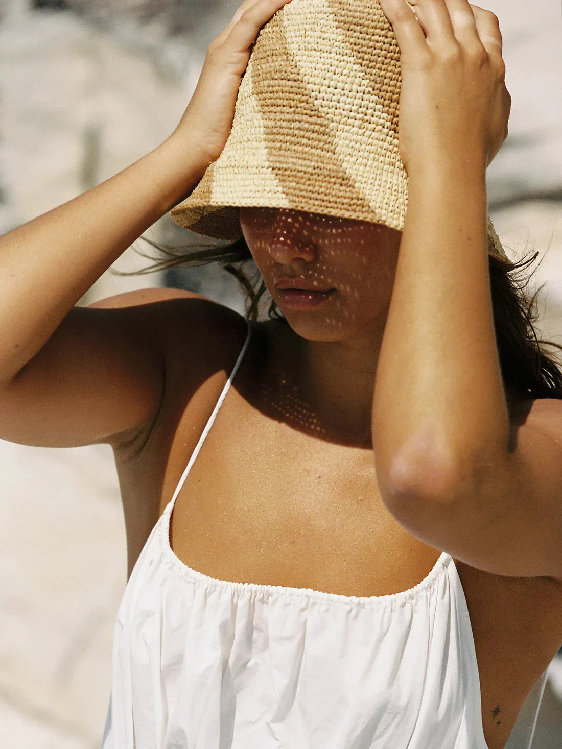 Cyla Bucket Hat Bronze and Natural Spiral