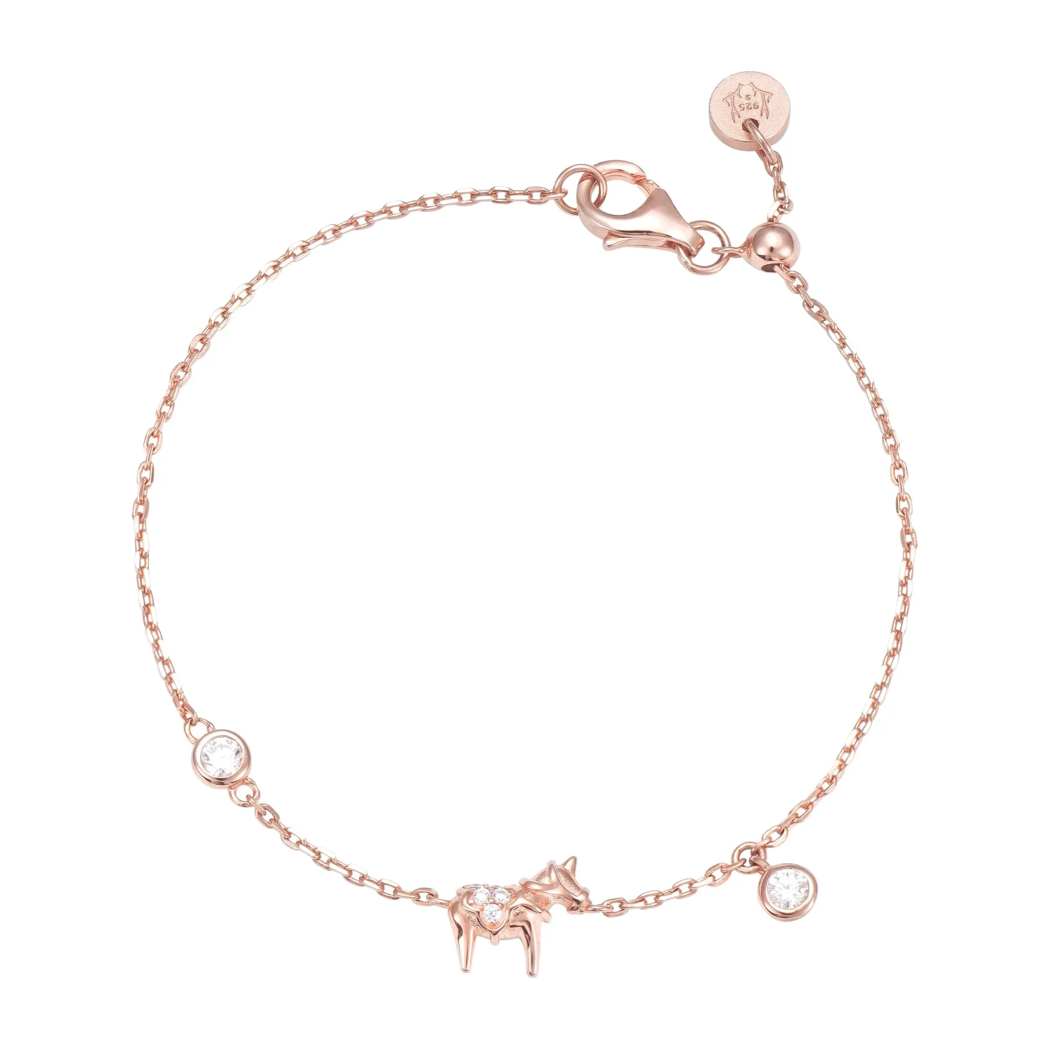 Dala Horse Rose Quartz & Meteorite Stacked Bracelet