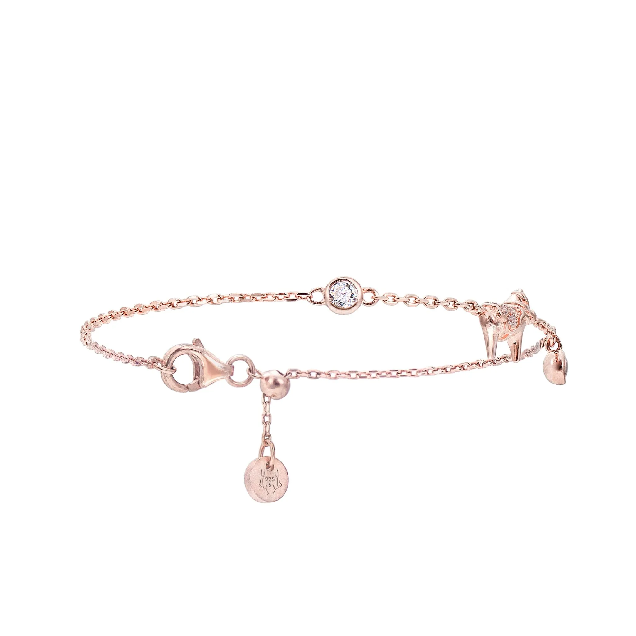 Dala Horse Rose Quartz & Meteorite Stacked Bracelet