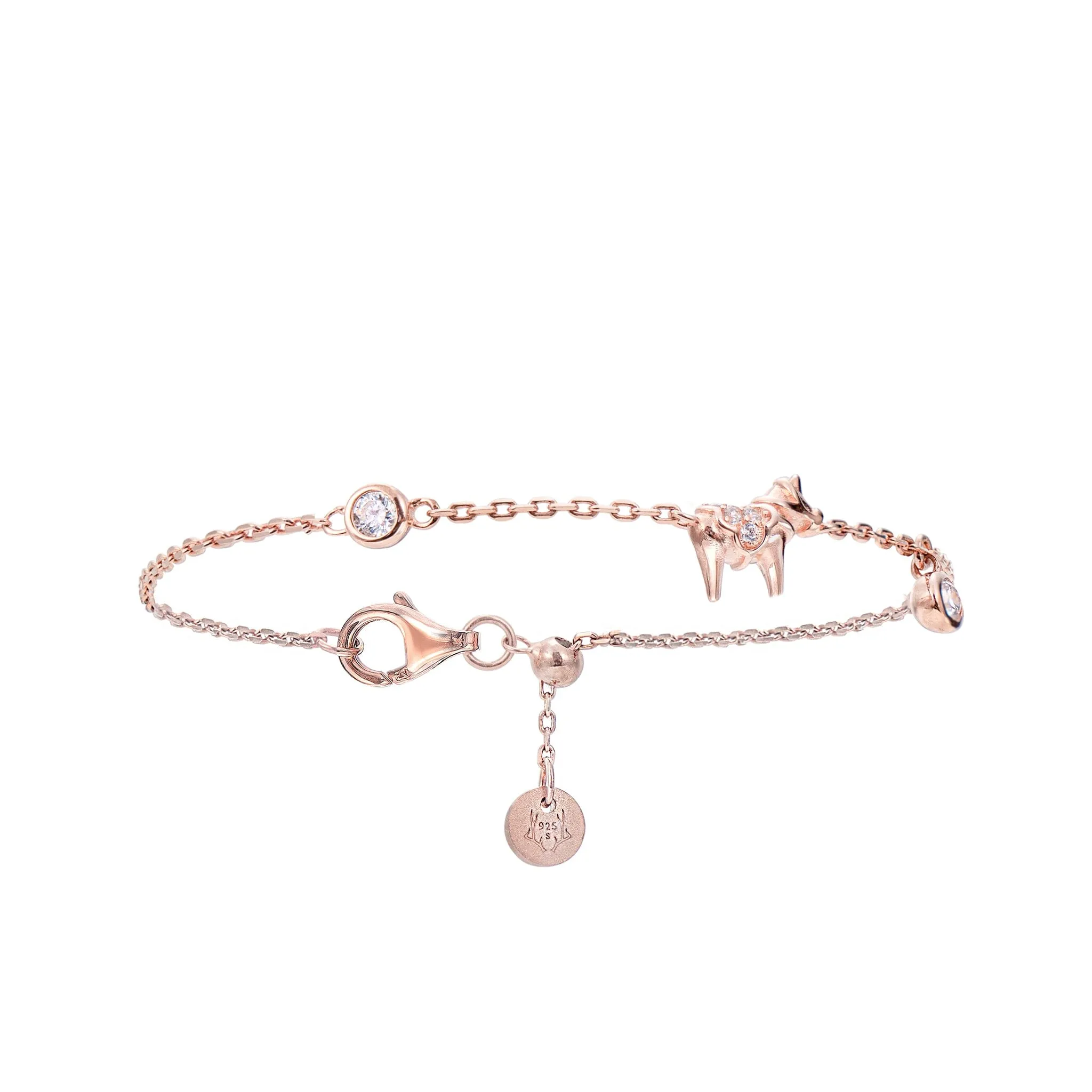 Dala Horse Rose Quartz & Meteorite Stacked Bracelet