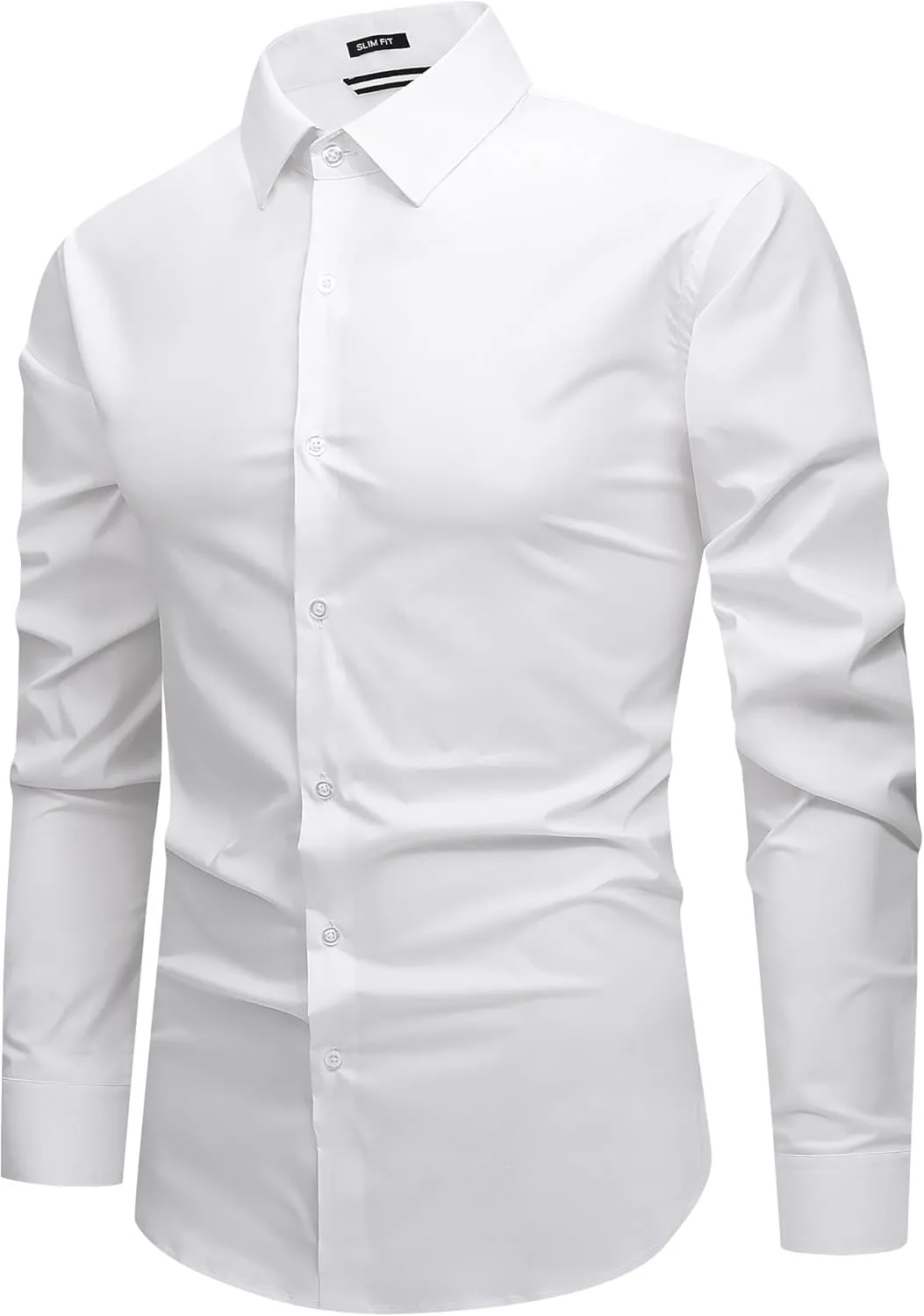 Damipow Mens Slim Fit Dress Shirts Long Sleeve Button Down Cotton Casual Business Shirt