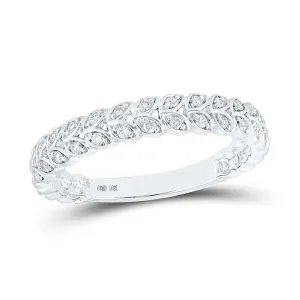 Delicate Diamond Vine Leaf Stackable Band