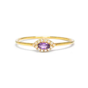 Delicate Marquise Amethyst Ring