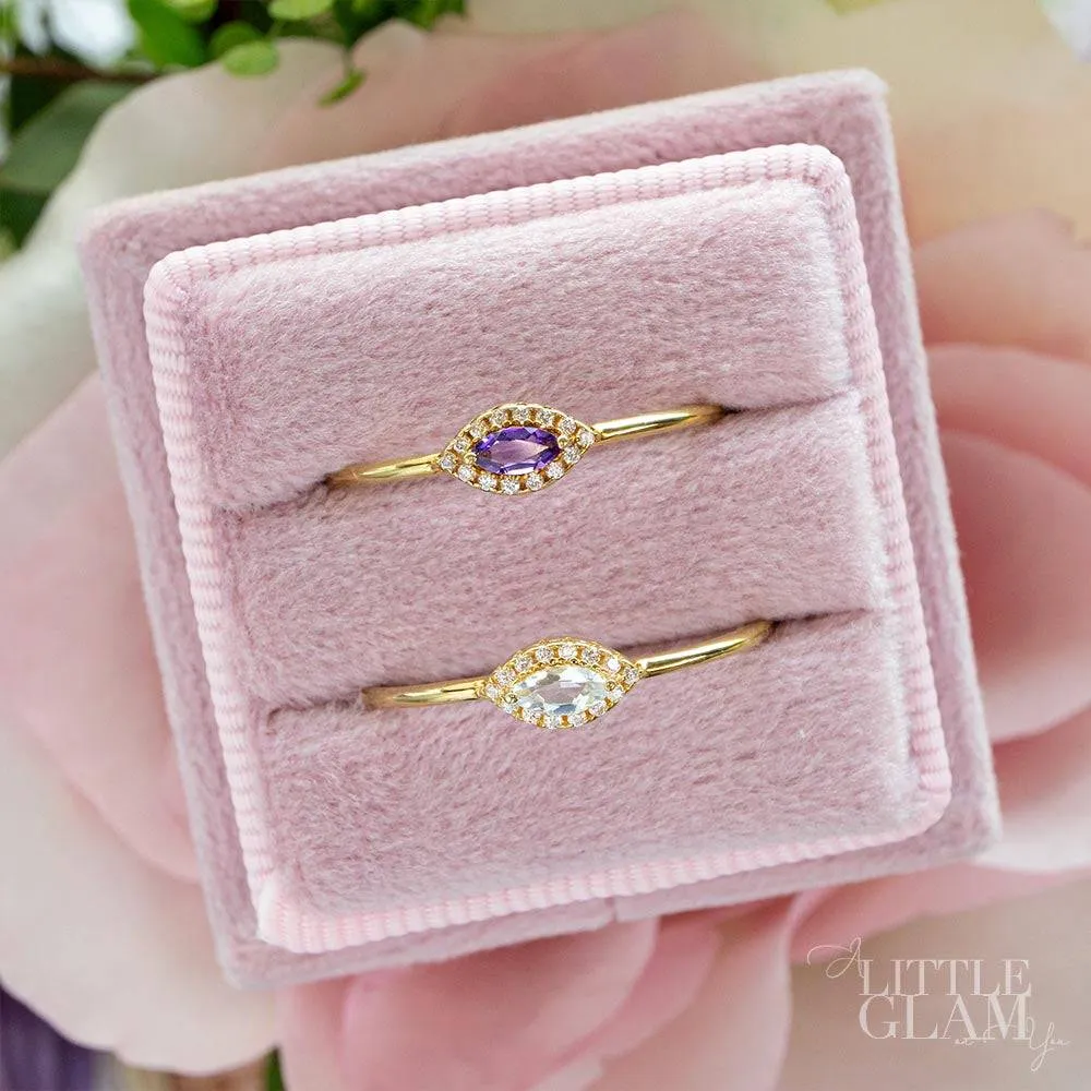 Delicate Marquise Amethyst Ring