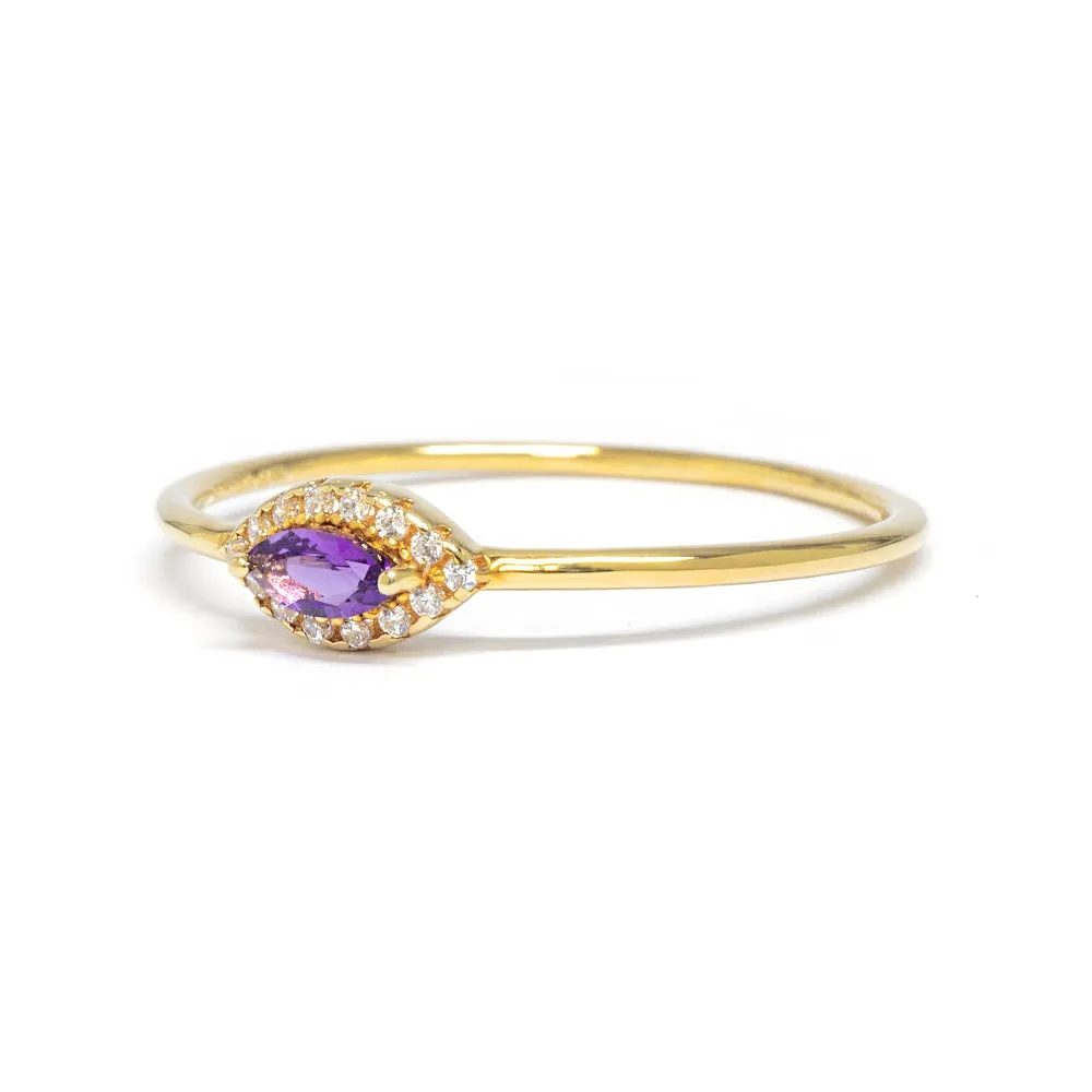Delicate Marquise Amethyst Ring