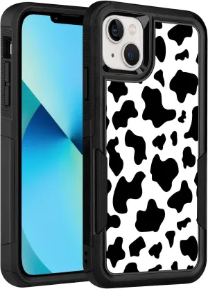 Designed for iPhone 13 Case, Heavy-Duty Tough Rugged Lightweight Slim Shockproof Protective Case for iPhone 13 6.1 Inch,Women Girls,Cow Print