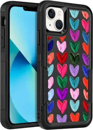 Designed for iPhone 13 Case, Heavy-Duty Tough Rugged Lightweight Slim Shockproof Protective Case for iPhone 13 6.1 Inch,Women Girls,Oil Painting Love Pattern