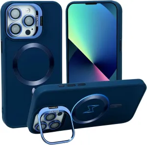 Designed for iPhone 14 Case/iPhone 13 Caes 6.1",Skin Material,Drop Protection Duty,Compatible with MagSafe,Selected Lens Bracket,Lens Protection,No Fading,for Men Women,Dark Blue