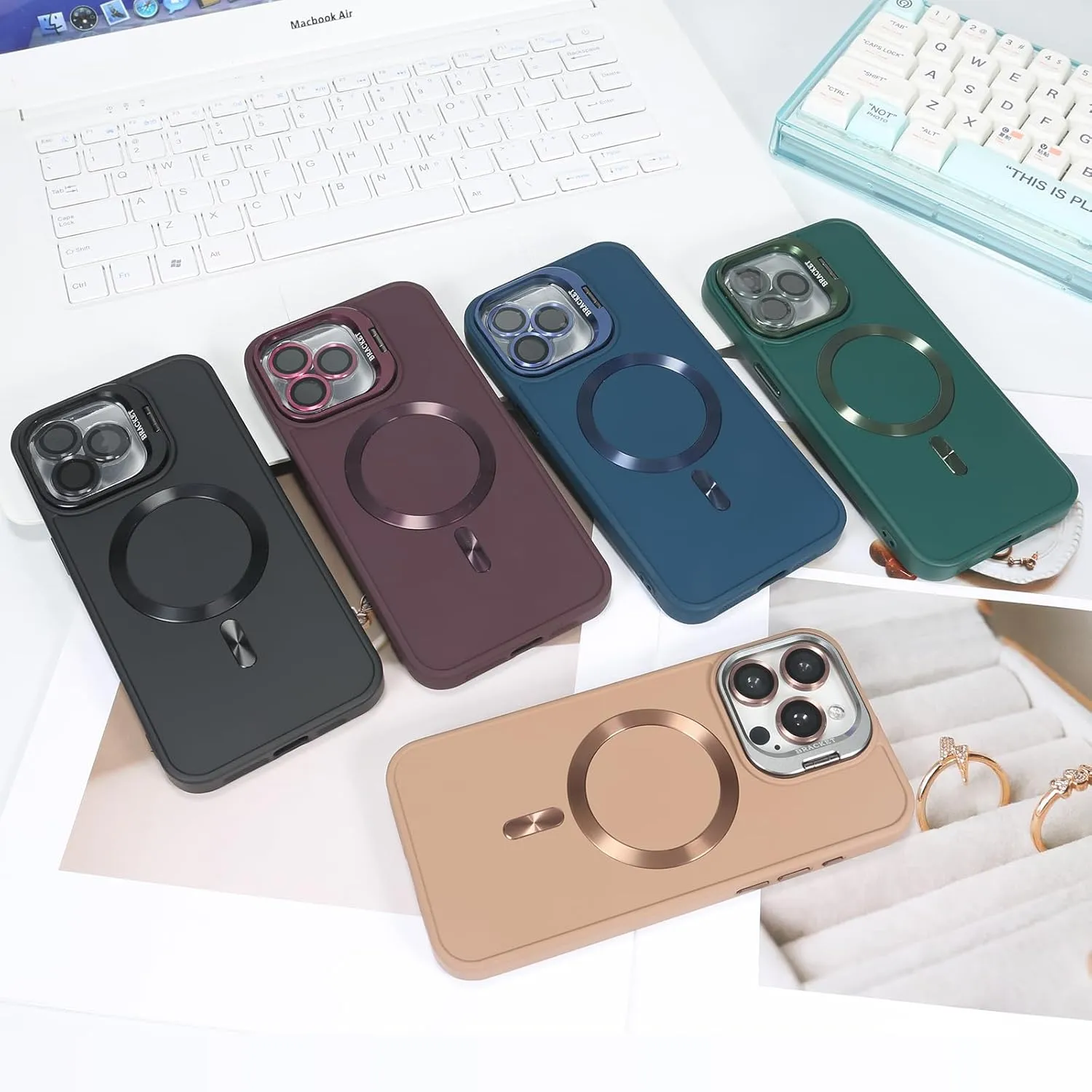 Designed for iPhone 14 Case/iPhone 13 Caes 6.1",Skin Material,Drop Protection Duty,Compatible with MagSafe,Selected Lens Bracket,Lens Protection,No Fading,for Men Women,Dark Blue