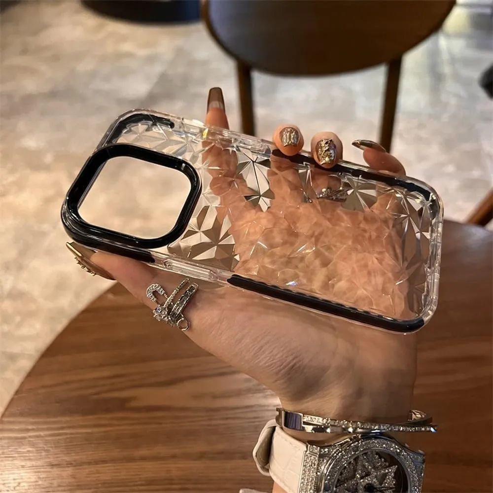 Diamond Glitter Transparent Case for iPhone 16 Pro Max 15 14 13 12 11 X XS XR 7 8 Plus SE Soft Bumper Cover,Blue,for iPhone Xs MAX