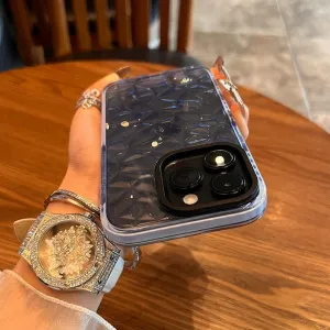 Diamond Glitter Transparent Case for iPhone 16 Pro Max 15 14 13 12 11 X XS XR 7 8 Plus SE Soft Bumper Cover,Blue,for iPhone Xs MAX