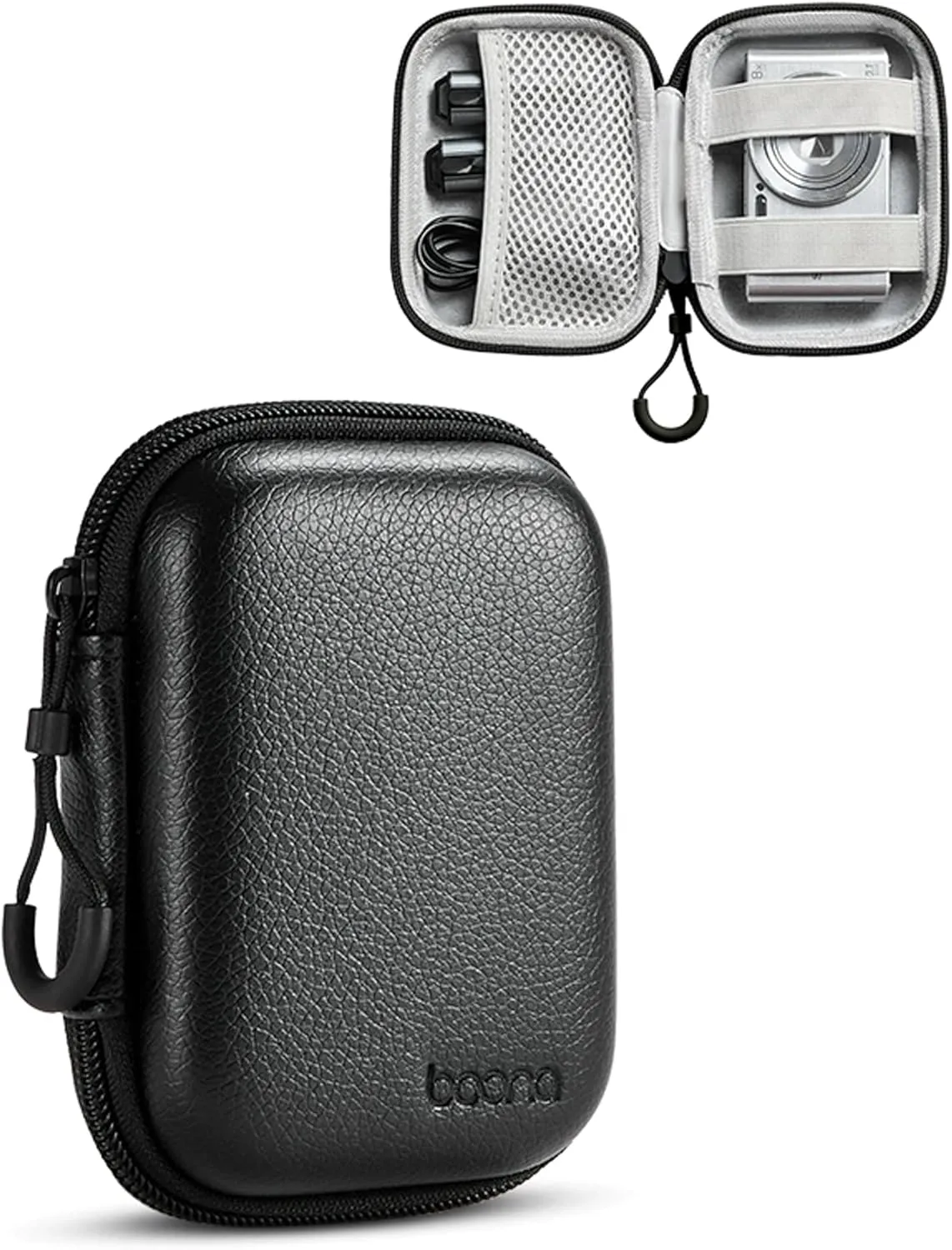 Digital Camera Case for CAMKORY, KODAK PIXPRO FZ45/FZ55, Canon IXUS 285 HS, Lecran, Small Travel Compact Camera Pouch with Mesh Pocket for Accessories SD Card (Black)