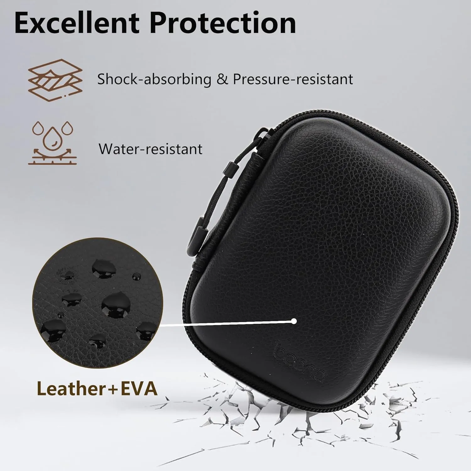 Digital Camera Case for CAMKORY, KODAK PIXPRO FZ45/FZ55, Canon IXUS 285 HS, Lecran, Small Travel Compact Camera Pouch with Mesh Pocket for Accessories SD Card (Black)