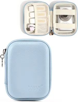 Digital Camera Case for CAMKORY, KODAK PIXPRO FZ45/FZ55, Canon IXUS 285 HS, Lecran, Small Travel Compact Camera Pouch with Mesh Pocket for Accessories SD Card (Blue)